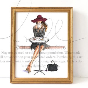 Lady Latte (Choose your Skin Tone) (Fashion Illustration Print)