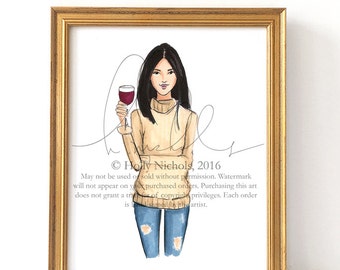 Wine Not? (Fashion Illustration Print)