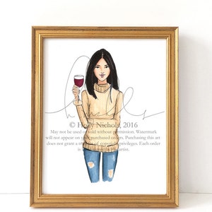 Wine Not Fashion Illustration Print image 1