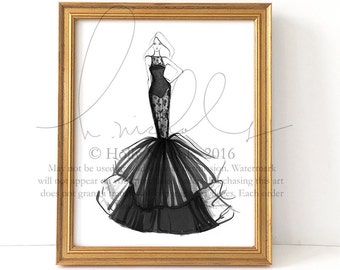 DIGITAL DOWNLOAD Not Your Average LBD (Instant Printable Fashion Illustration Print)