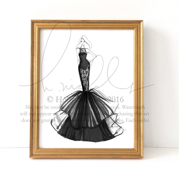 DIGITAL DOWNLOAD Not Your Average LBD (Instant Printable Fashion Illustration Print)