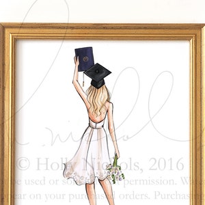 Graduation Girl Personalize with your College/Grad Year and Hair and Skintone Choose Your Hair/Skin Tone image 3