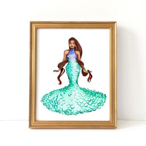 Ocean Princess (Fashion Illustration Print)