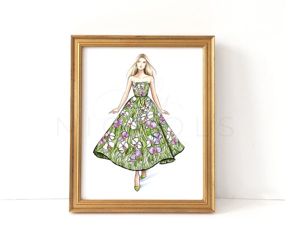 Stained Glass Dress (fashion Illustration Print) - Etsy 