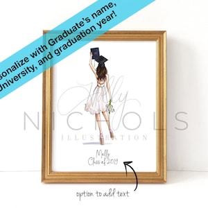 Graduation Girl Personalize with your College/Grad Year and Hair and Skintone Choose Your Hair/Skin Tone image 1