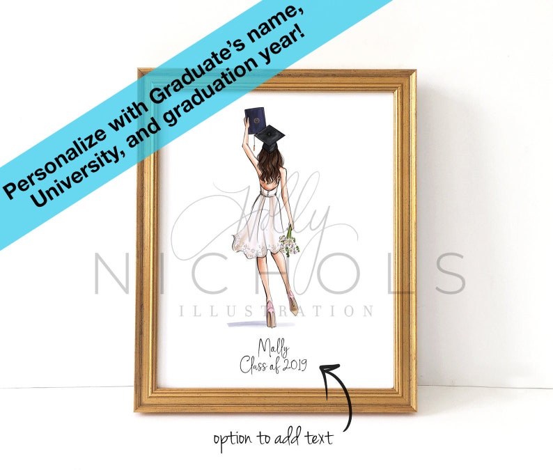 Graduation Girl Personalize with your College/Grad Year and Hair and Skintone Choose Your Hair/Skin Tone image 1