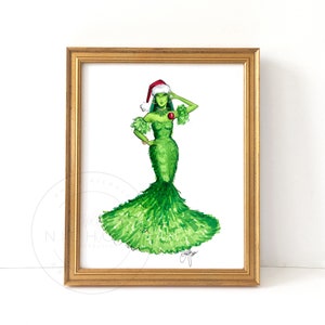 Das Mädchen, das Weihnachten stahl (Holiday Fashion Illustration Print)
