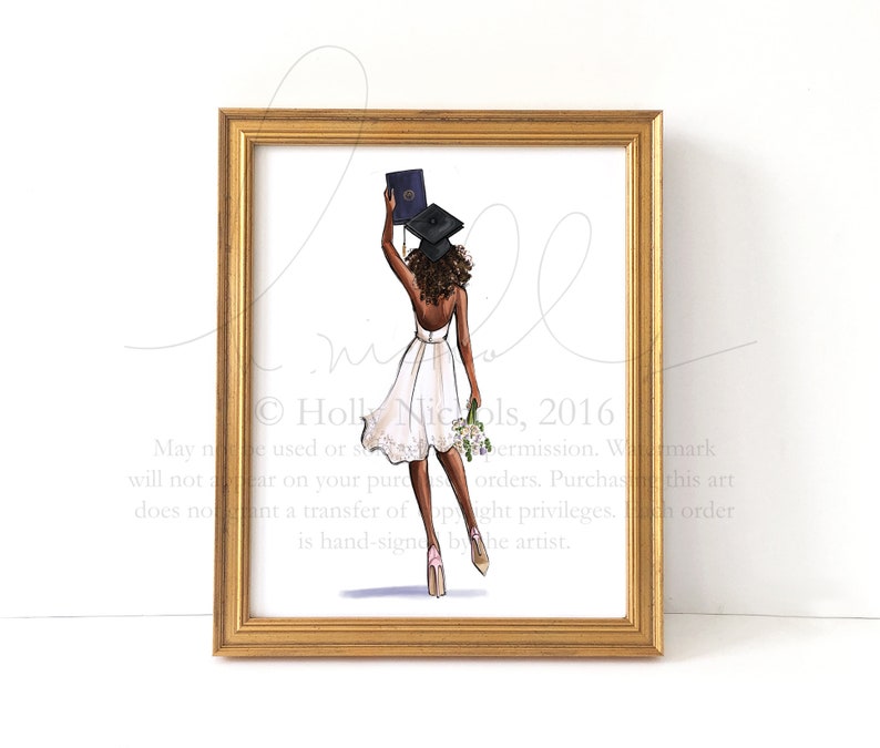 Graduation Girl Personalize with your College/Grad Year and Hair and Skintone Choose Your Hair/Skin Tone image 4