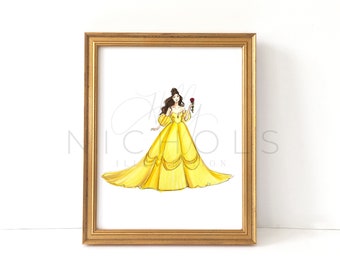 Modern Yellow Gown (Fashion Illustration Print)