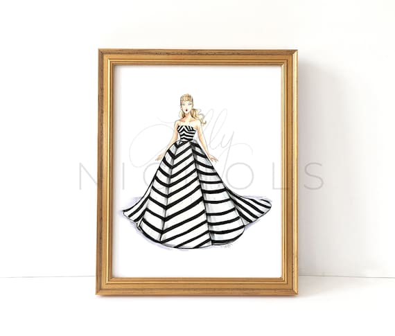 Buy Simply Striped fashion Illustration Print Online in India Etsy