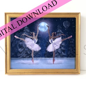 DIGITAL DOWNLOAD Christmas Ballet (Instant Printable Fashion Illustration)