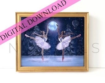 DIGITAL DOWNLOAD Christmas Ballet (Instant Printable Fashion Illustration)