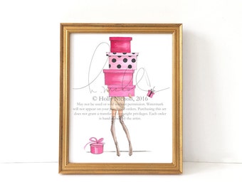 Over the Knee and Over my Head (Fashion Illustration Print)
