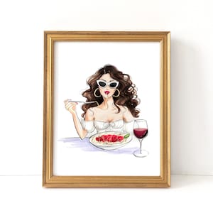 Ragazza della Pasta (ファッションイラストプリント)