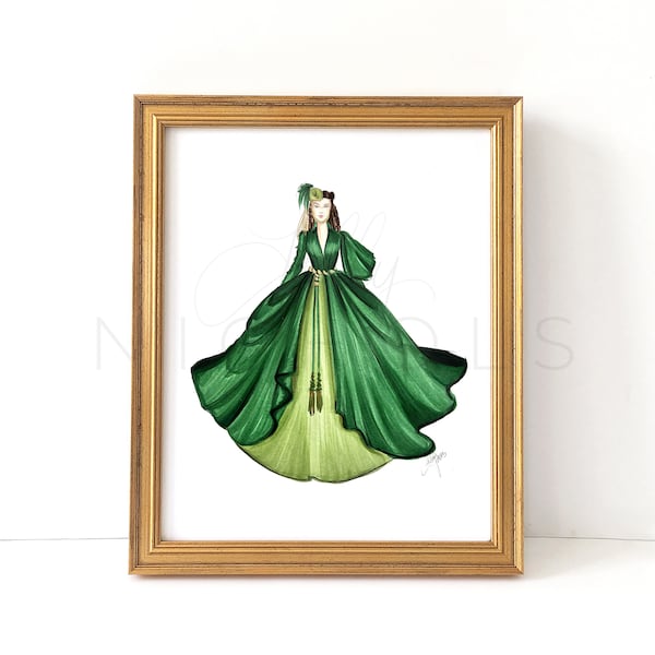 Vorhangkleid (Fashion Illustration Print)