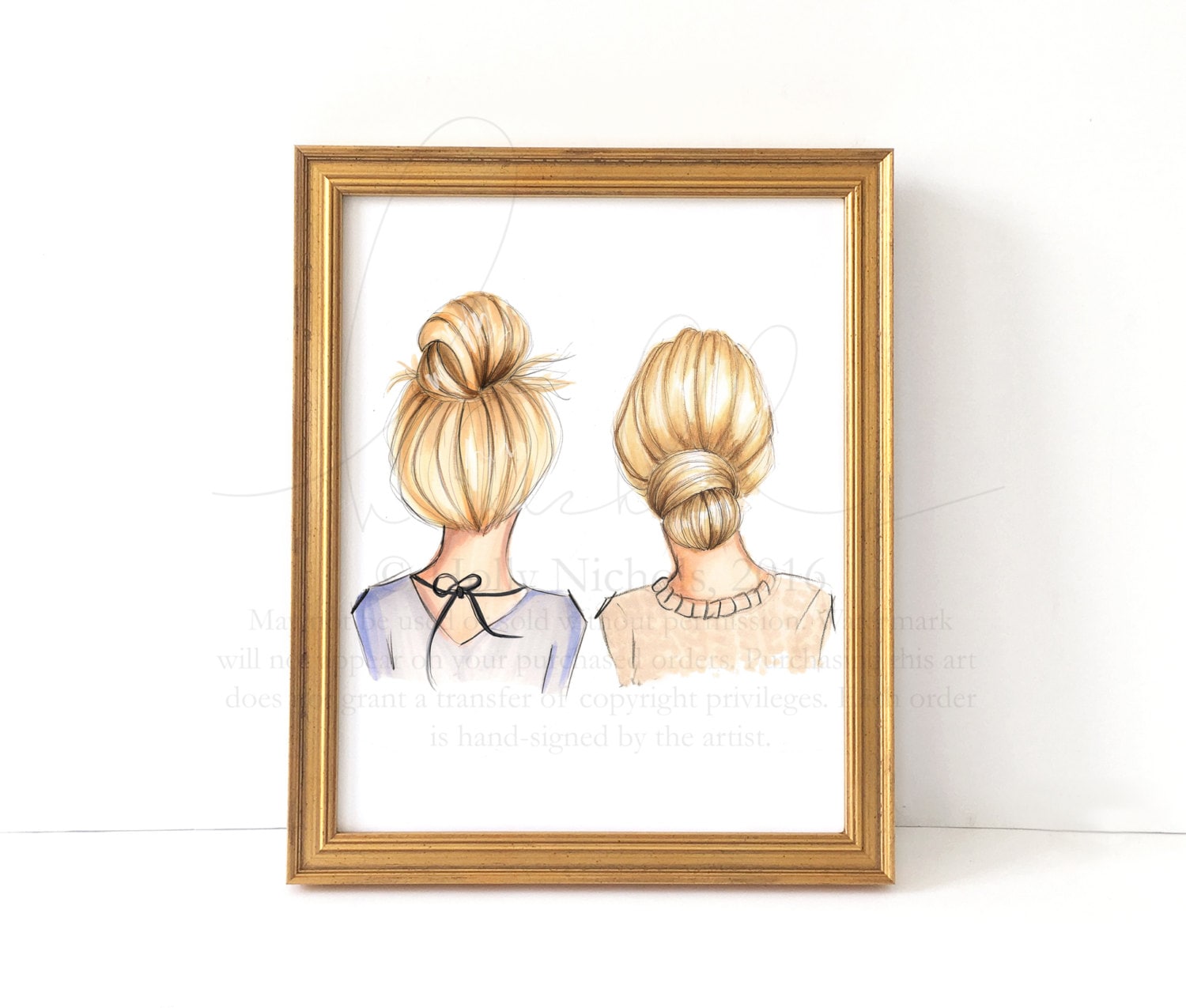 BunDay (Multiple Hair Color Options, Please Read Description Carefully, Fashion Illustration Print)