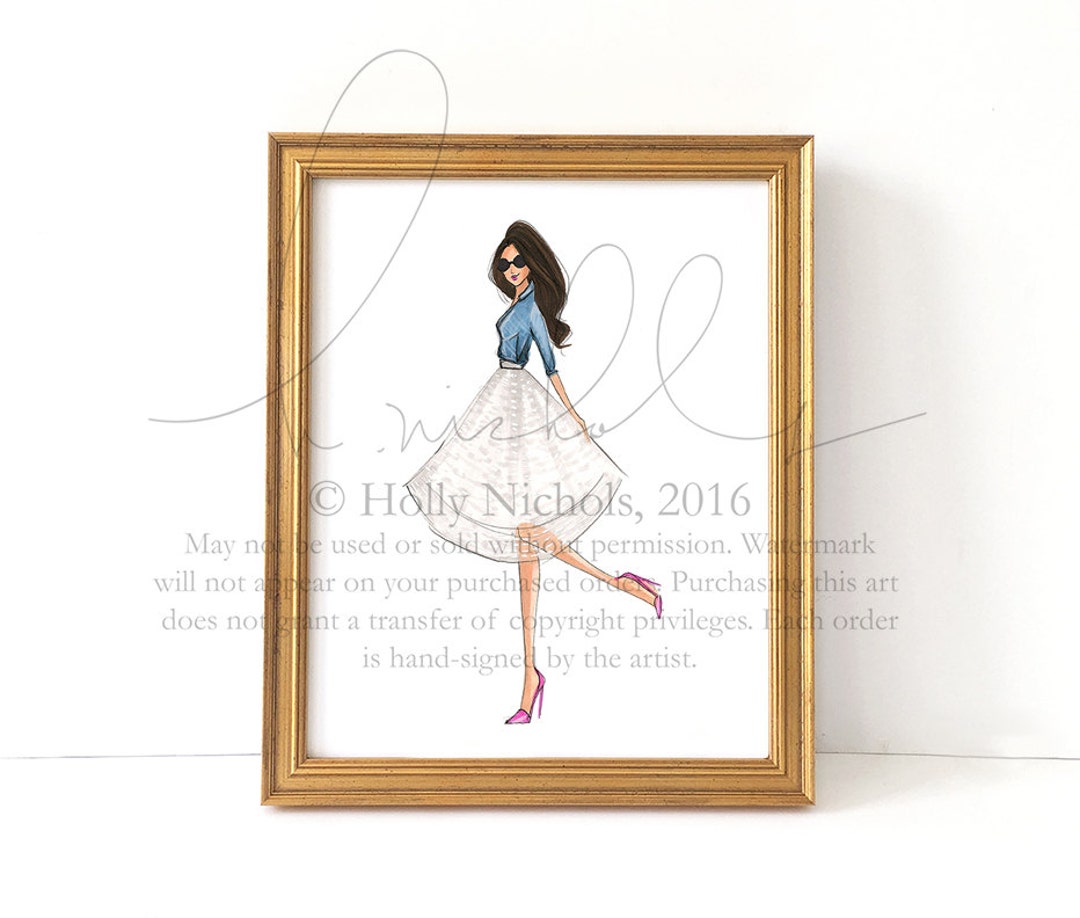 Flirt (fashion Illustration Print) Etsy