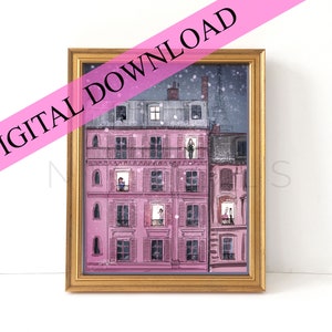 DIGITAL DOWNLOAD Winter in Paris (Instant Printable Fashion Illustration)