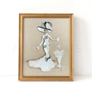 Vintage Mode-Illustrations-Druck, simulierte Textur