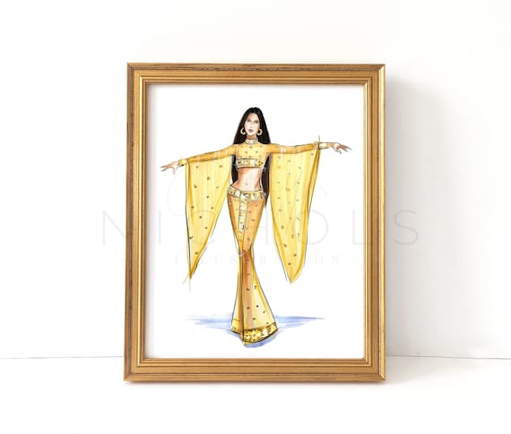 Golden Girl (famous Dresses, Fashion Illustration Print) - Etsy