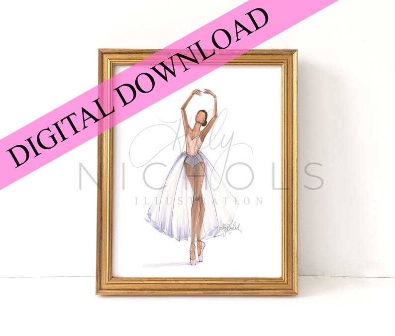 DIGITAL DOWNLOAD Ballet Dancer instant Printable Fashion | Etsy