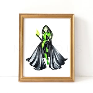 Villain In Green (Fashion Illustration Print)