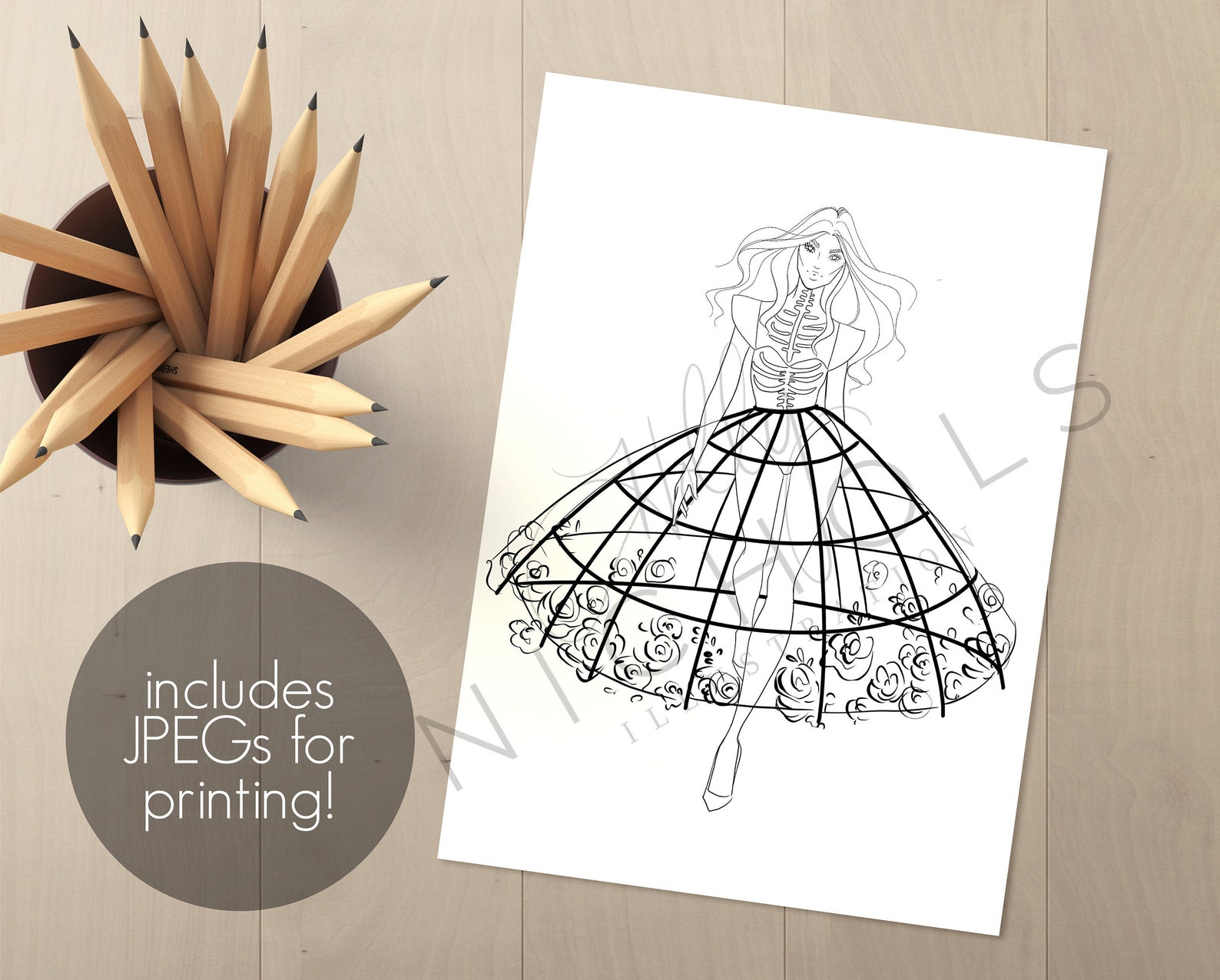 Procreate Halloween Fashion Coloring Page for Procreate - Etsy