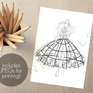 Procreate Halloween Fashion Coloring Page, for Procreate, Printing and ...