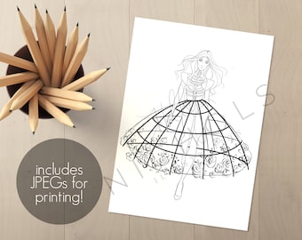 Pagina da colorare di Halloween con Procreate: download digitale