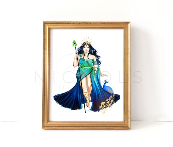 Hera (greek Goddess Fashion Illustration Print) - Etsy Norway Hera (greek Goddess Fashion Illustration Print) - Etsy Norway