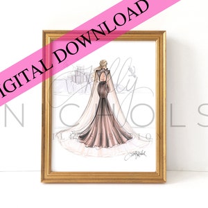 DIGITAL DOWNLOAD Bend the Knee (Instant Printable Fashion Illustration Print)