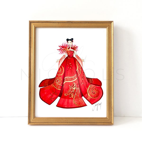 Lunar New Year 2024, Year of the Dragon (Fashion Illustration Print)