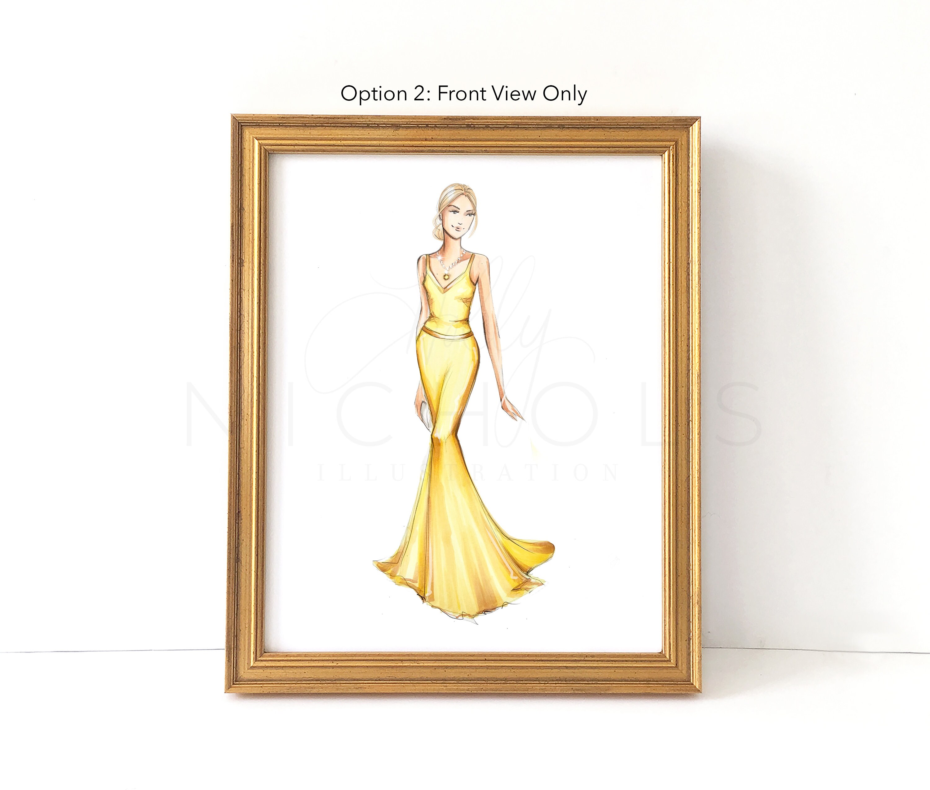 gold dress art trend Hollywood Girl in glitter summer print fashion illustra Lalana Arts A guide on how to