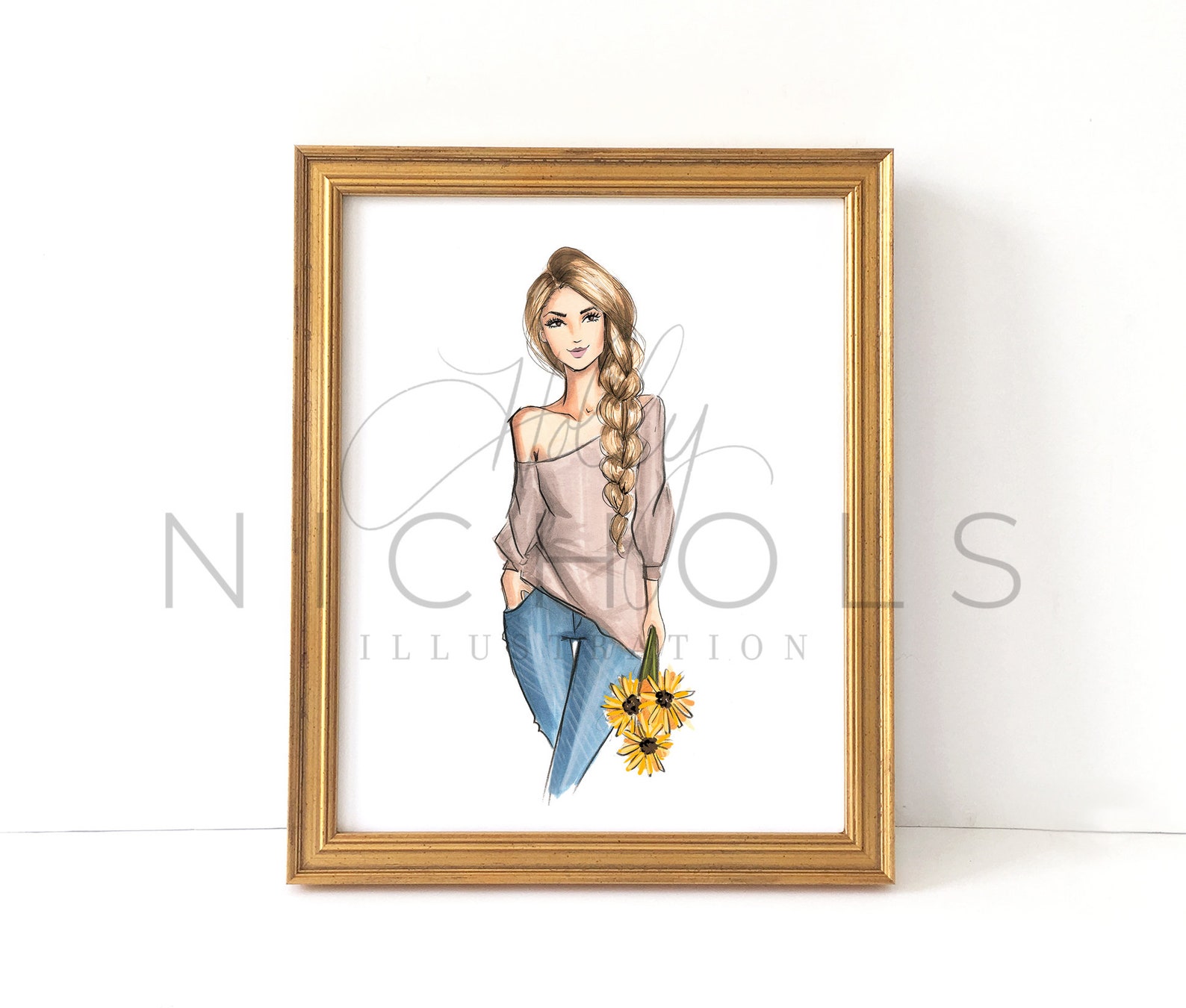Sunnyside fashion Illustration Print Etsy