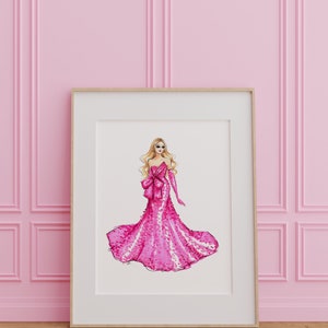 Pink Sparkle Fashion Illustration Print image 2