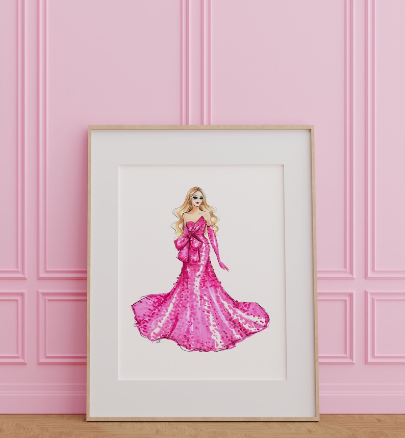 Pink Sparkle Fashion Illustration Print image 2