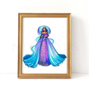 Aquarius Couture, Season 3 (Zodiac Fashion Illustration Print)