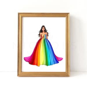 Rainbow Dress (Rainbow Fashion Illustration Print) GLSEN fundraiser
