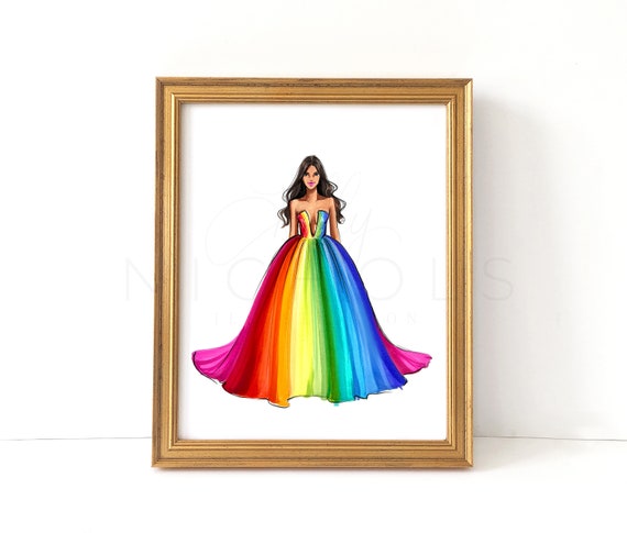 Rainbow Dress (Rainbow Fashion Illustration Print) GLSEN fundraiser