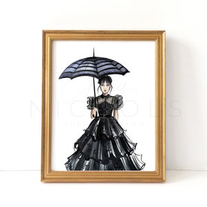 Girl in the Rain (Fashion Illustration Print)