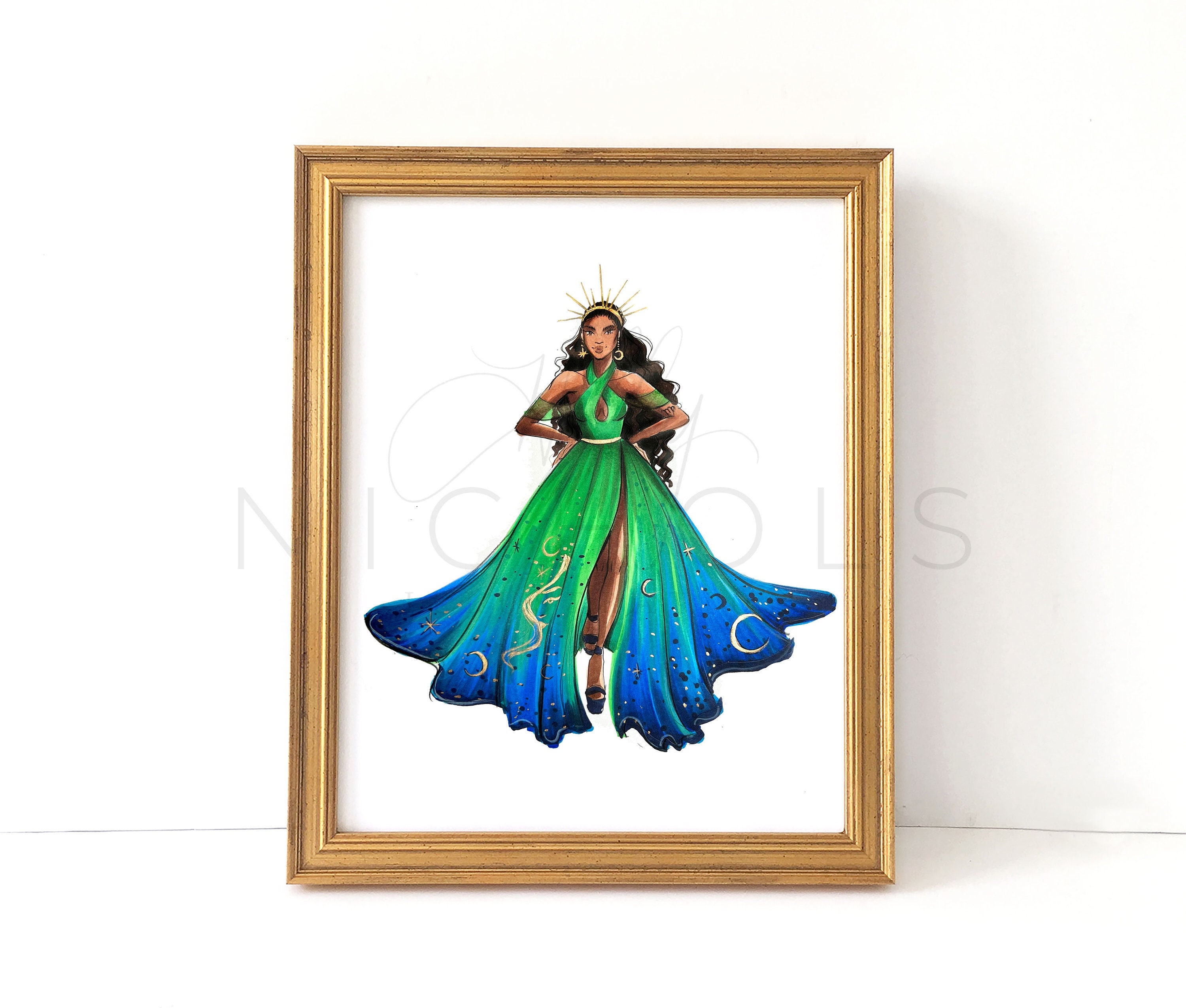 Virgo Dress (zodiac Fashion Illustration Print) New Zealand