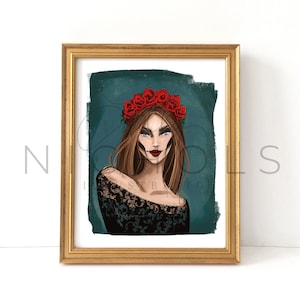All Hallow&#39;s Eve (Halloween Fashion Illustration Print)