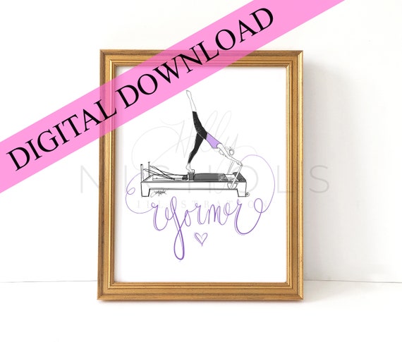 DIGITAL DOWNLOAD Reformer Pilates Print (Instant Printable Fashion Illustration Print)