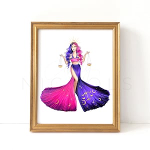 Libra Season 2 (Zodiac Fashion Illustration Print)