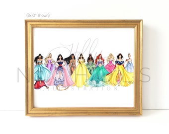 They Lived Happily Ever After in Couture (Princess-Inspired Fashion Illustration)