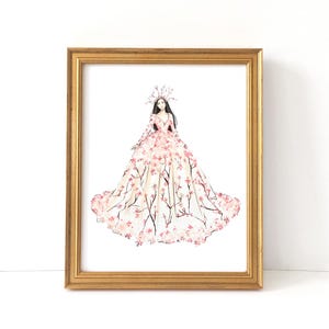 Kirschblüten-Kleid (Fashion Illustration Print)