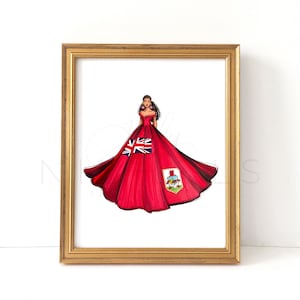 Miss Bermuda (Bermuda Fashion Illustration Print)