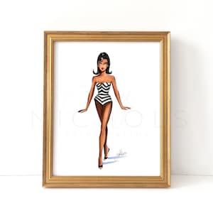 Retro Beach Babe (Fashion Illustration Print)