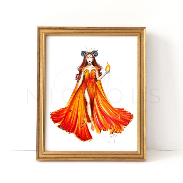 Aries Season Two (Zodiac Fashion Illustration Print)