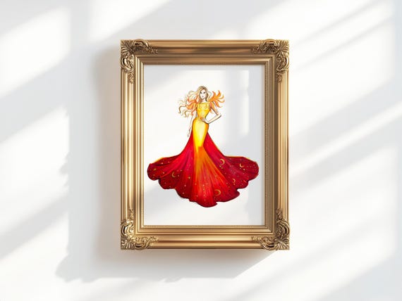 Leo Season 3 (Zodiac Fashion Illustration Print)
